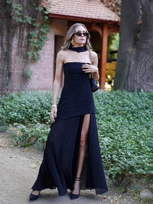 Astoria strapless maxi-jurk met getailleerd lijfje
