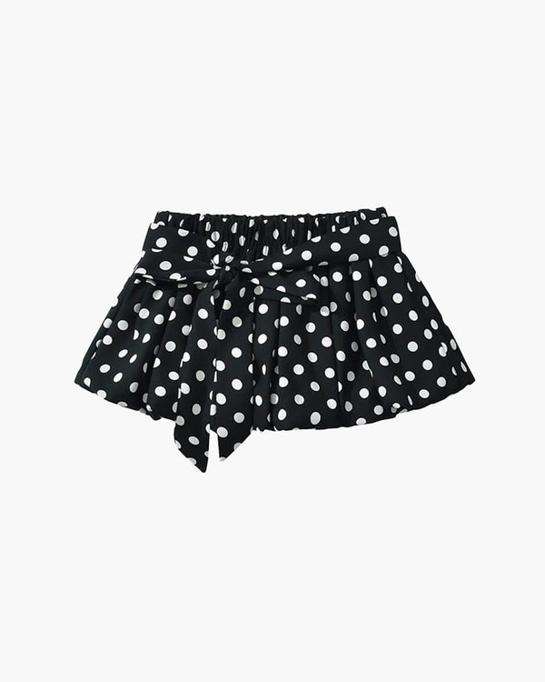 Astrid Polka Dot Elastic Waist Mini Skirt