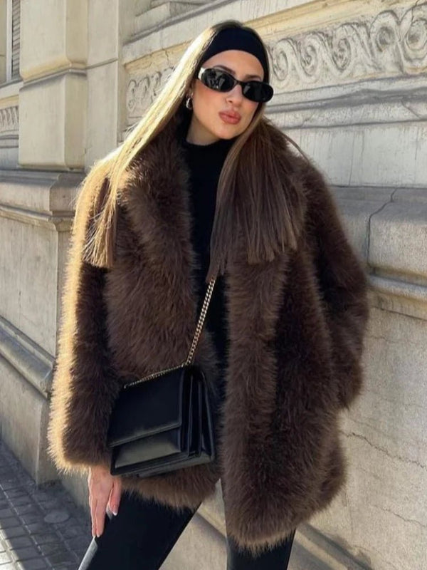 Audrey jas van imitatiebont