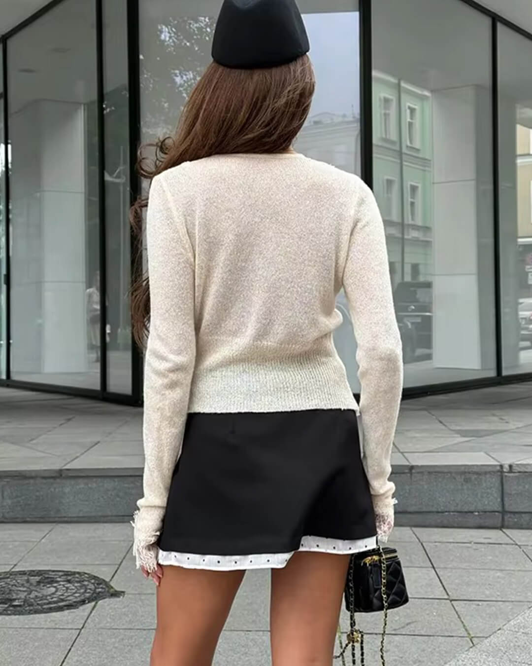 Aurelie gebreid kanten vest