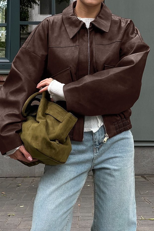 Azara-vintagejack van imitatieleer
