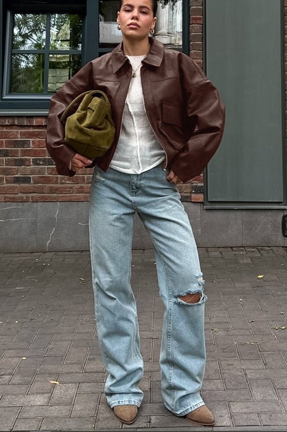 Azara-vintagejack van imitatieleer