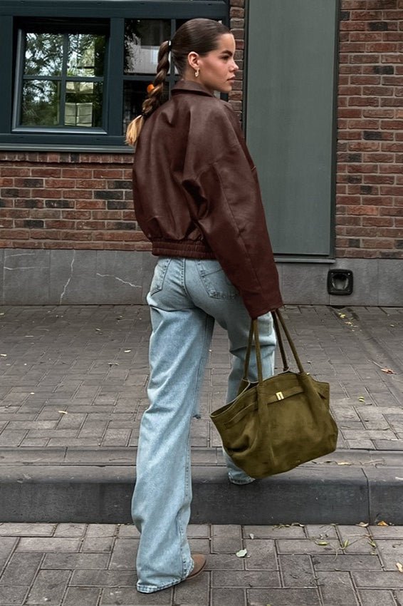 Azara-vintagejack van imitatieleer