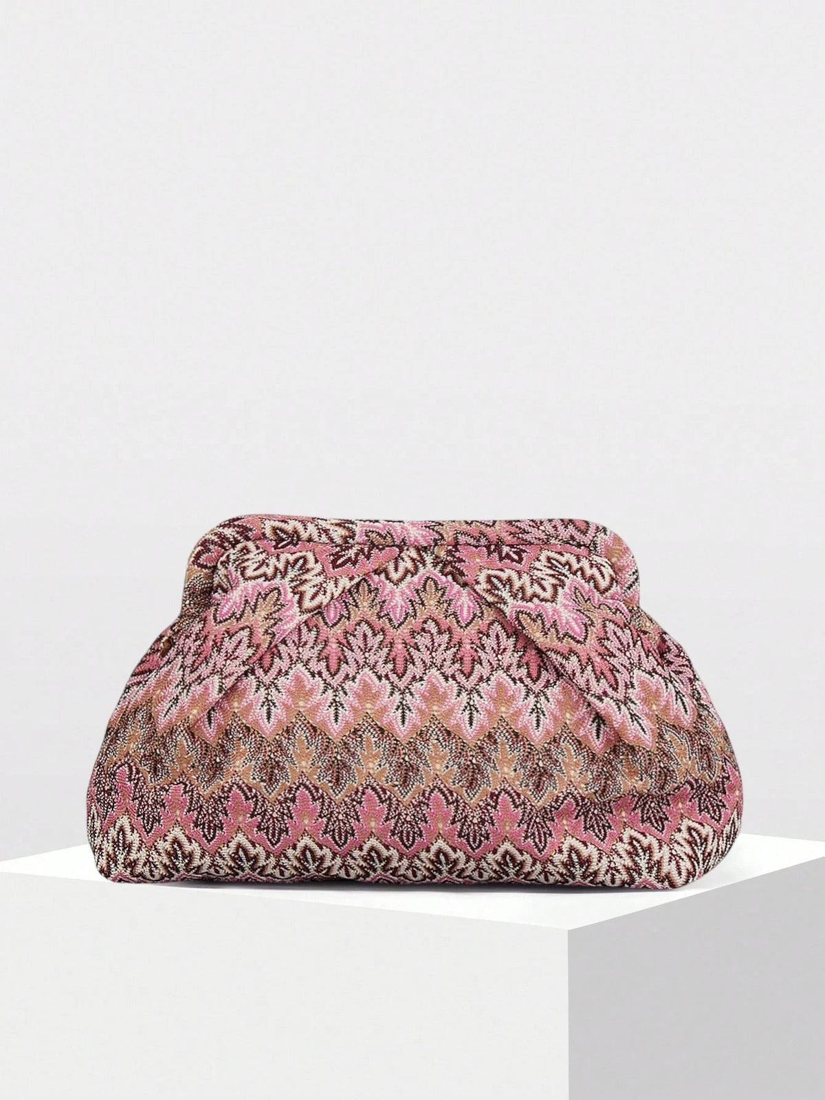 Beatriz geplooide jacquardclutch