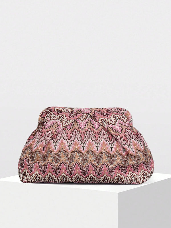 Beatriz geplooide jacquardclutch