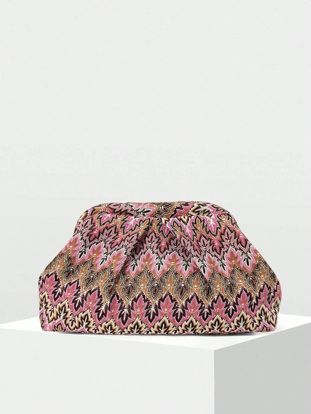 Beatriz geplooide jacquardclutch