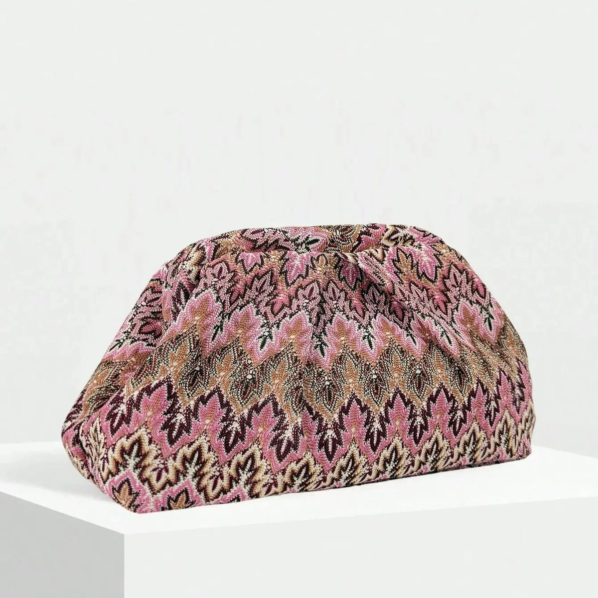 Beatriz geplooide jacquardclutch