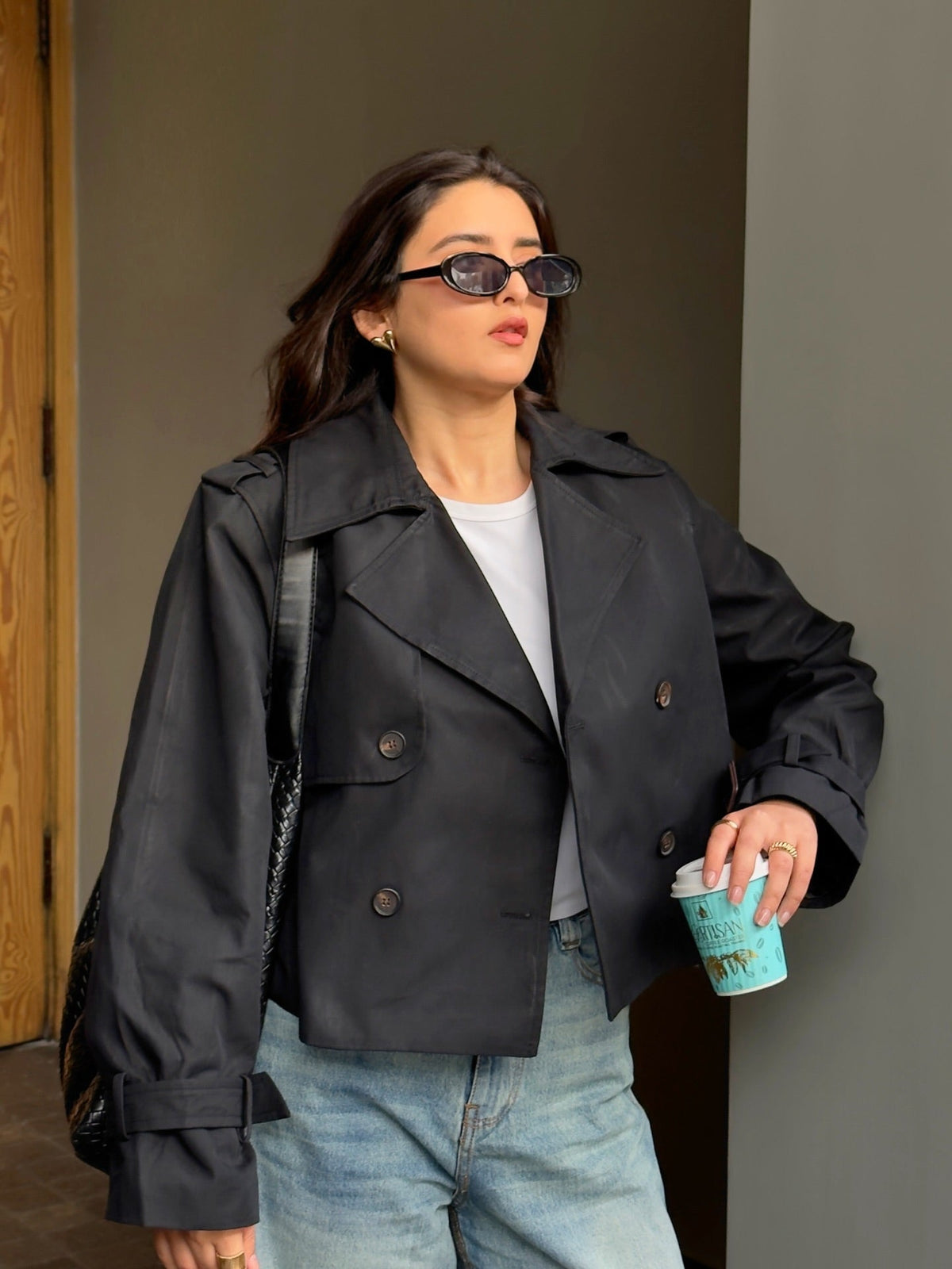 Bellatrix cropped trenchcoat