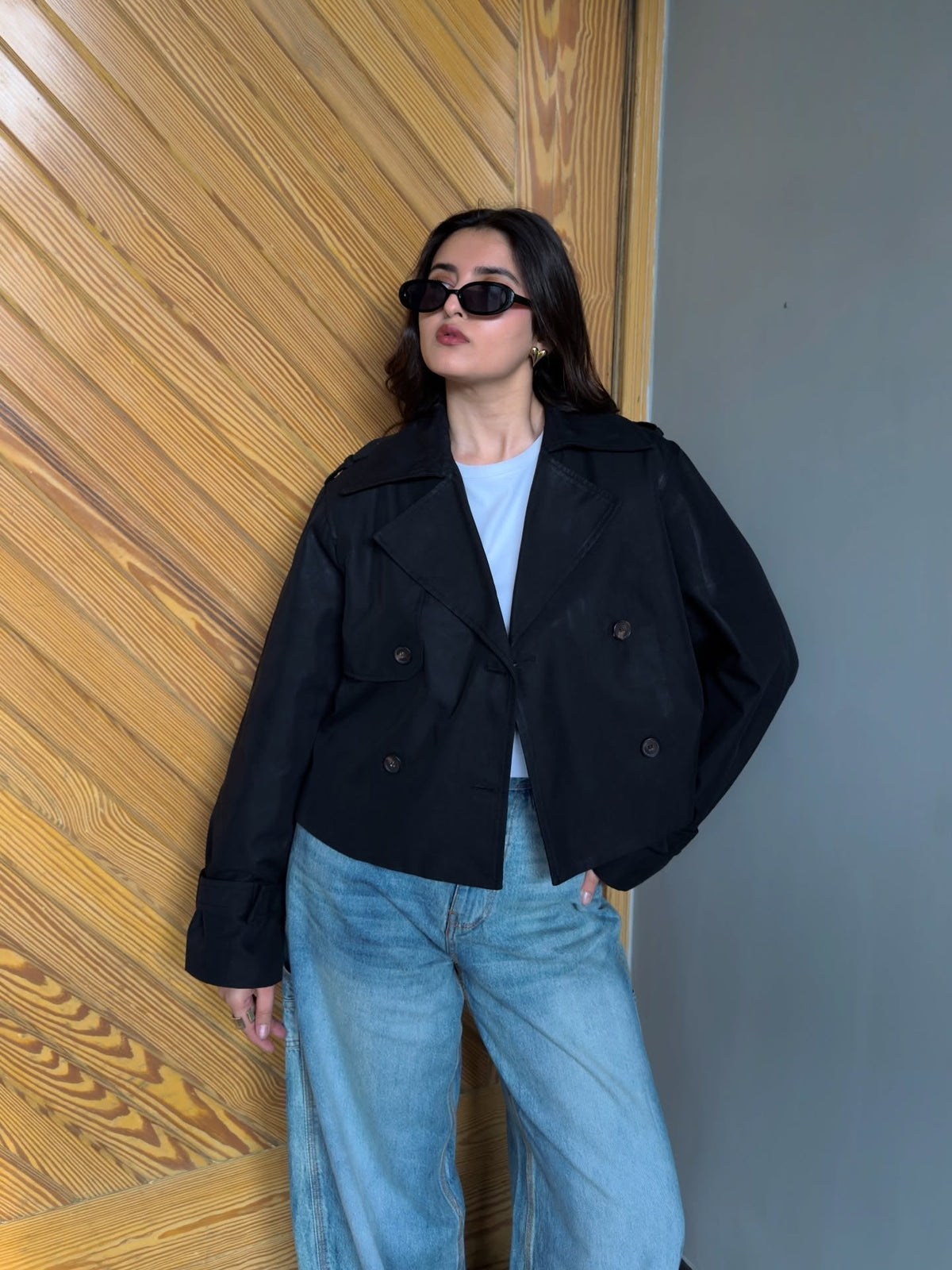 Bellatrix cropped trenchcoat