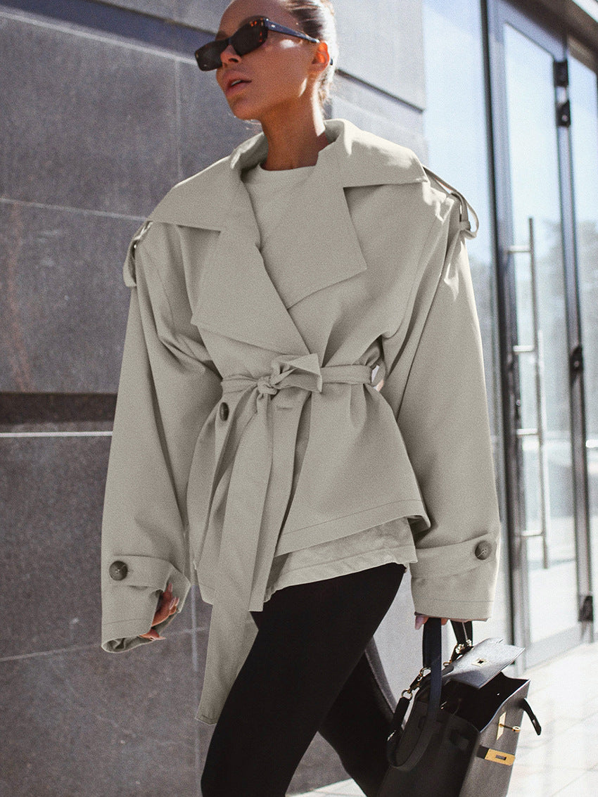 Hollis korte trenchcoat met ceintuur
