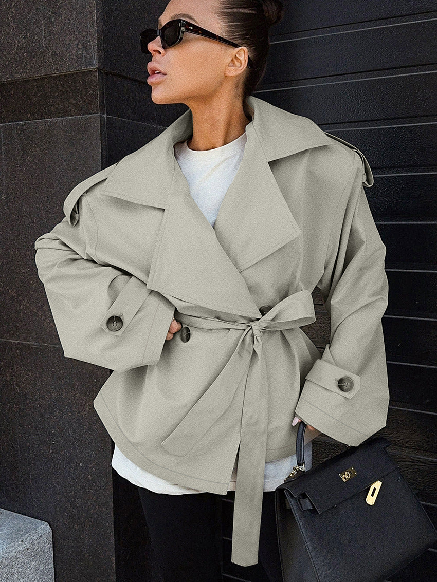 Hollis korte trenchcoat met ceintuur