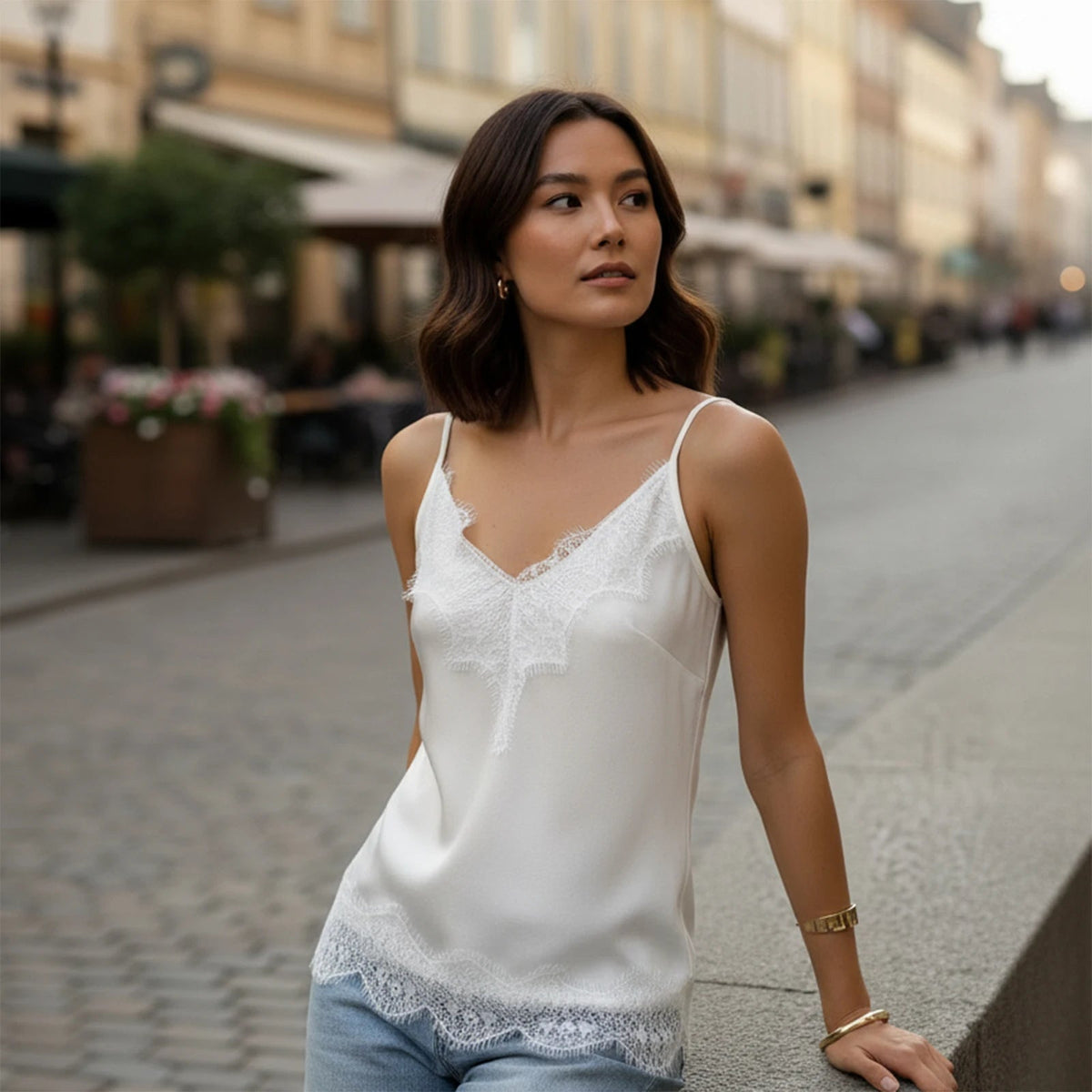 Bianca camisolletop van satijn