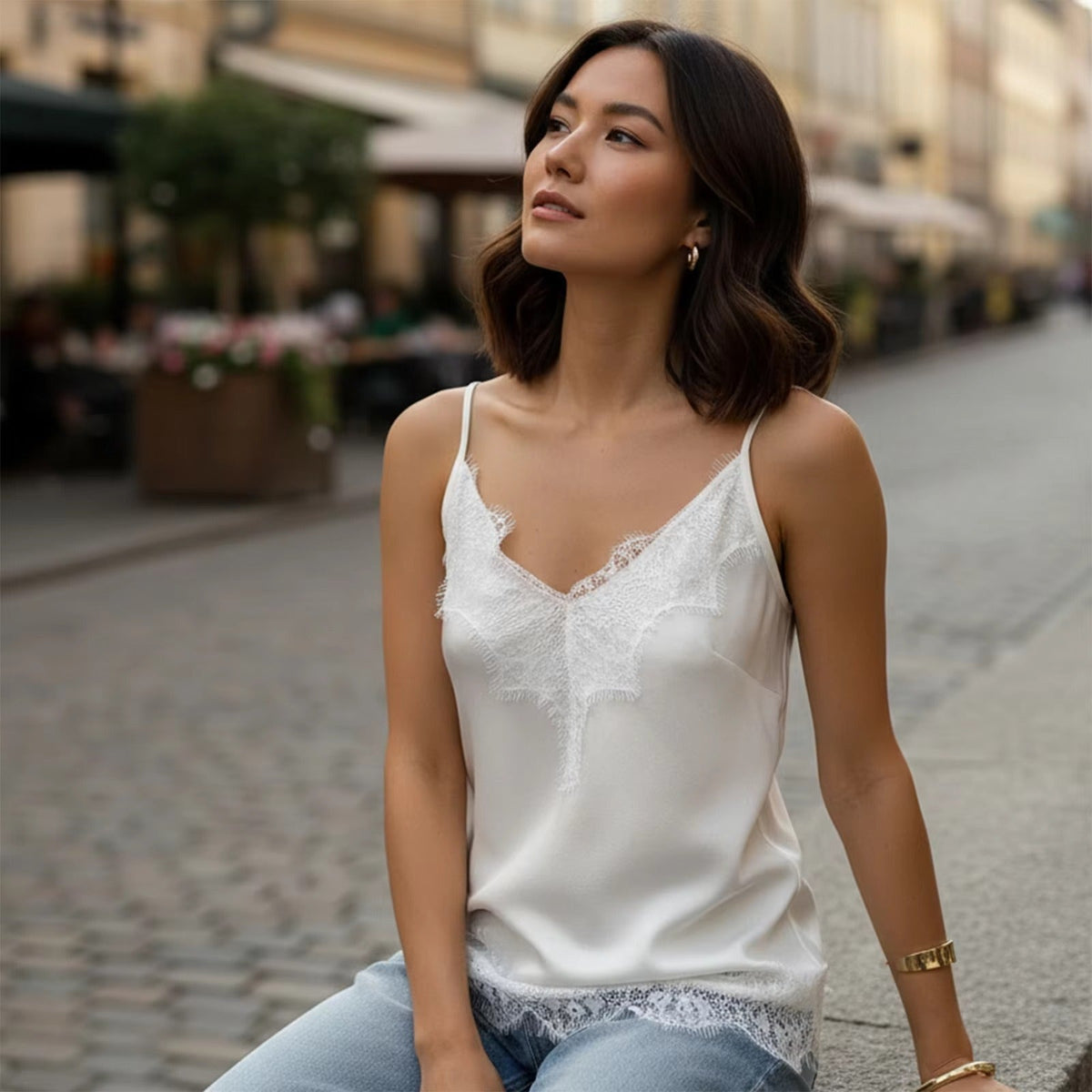 Bianca camisolletop van satijn