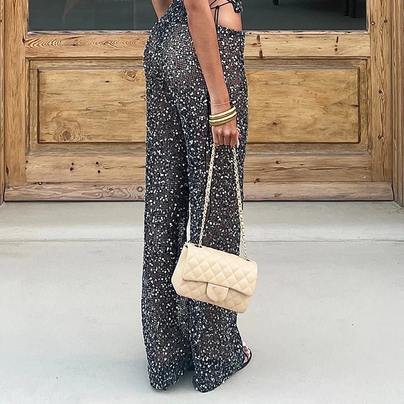 Bianca rechte broek met pailletten