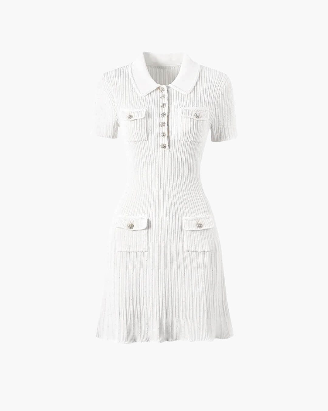 Bianca gebreide mini-jurk met pailletten