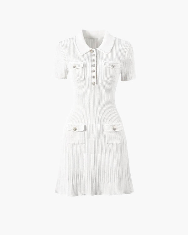 Bianca gebreide mini-jurk met pailletten