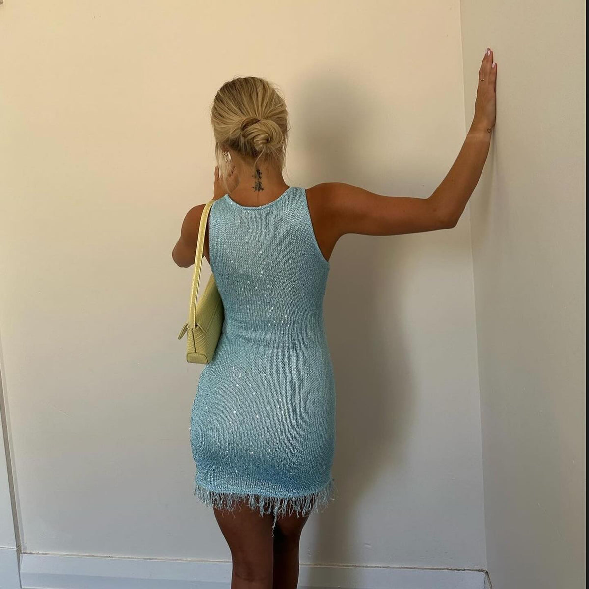 Bianca mini-jurk met kwastjes