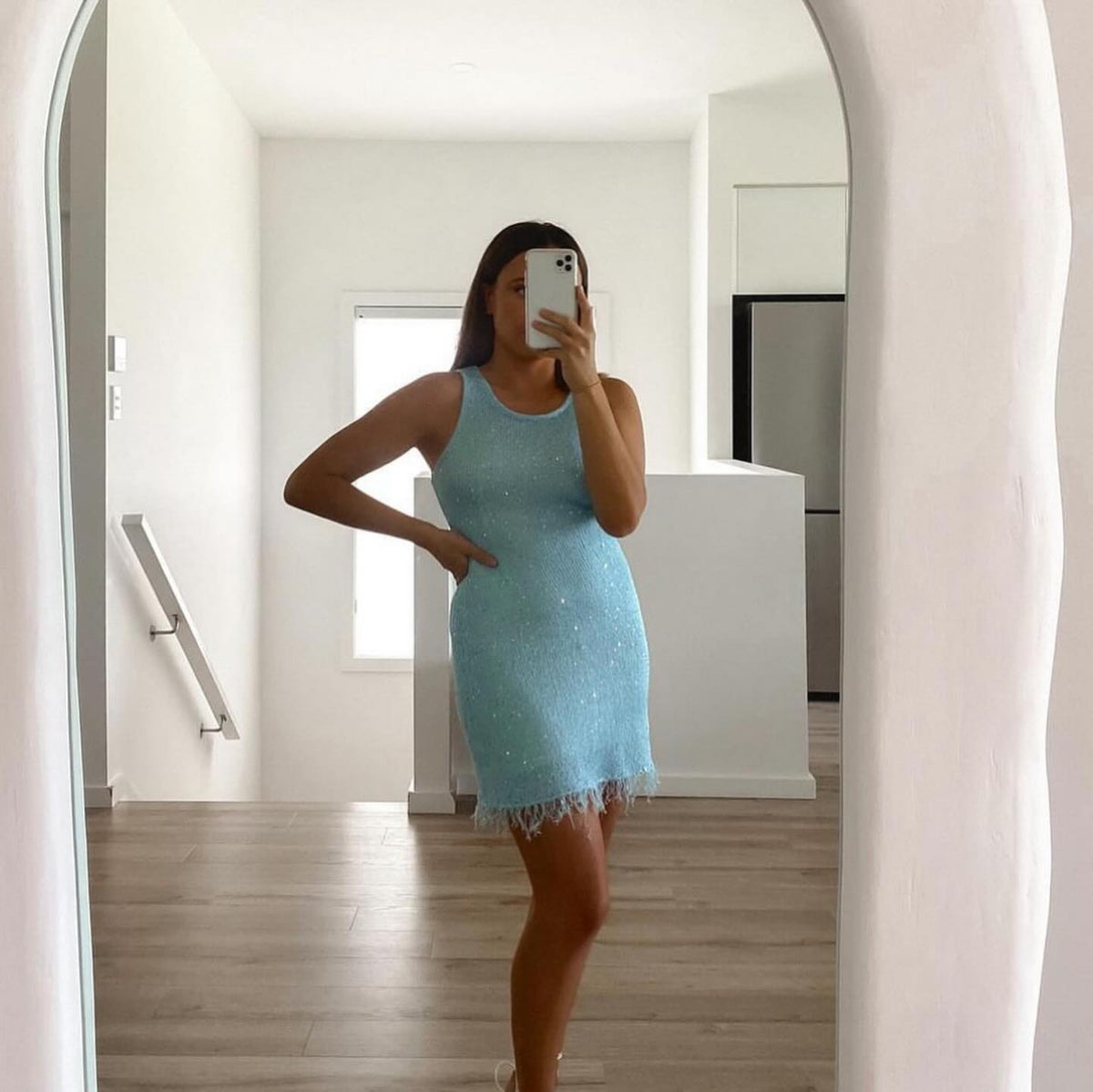 Bianca mini-jurk met kwastjes