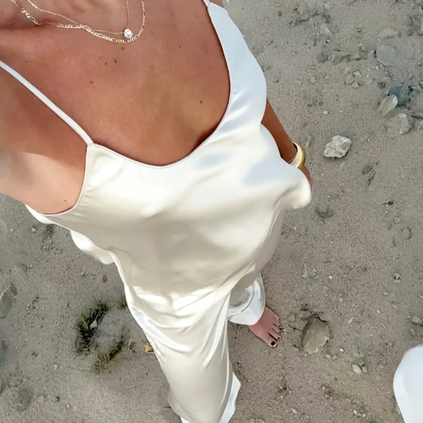 Bianca tweedelige satijnen set