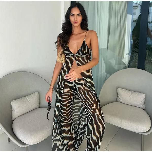 Bianca tuniektop- en broekset met zebraprint