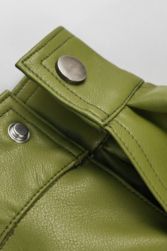 Bilge-vintagegroen jack van imitatieleer