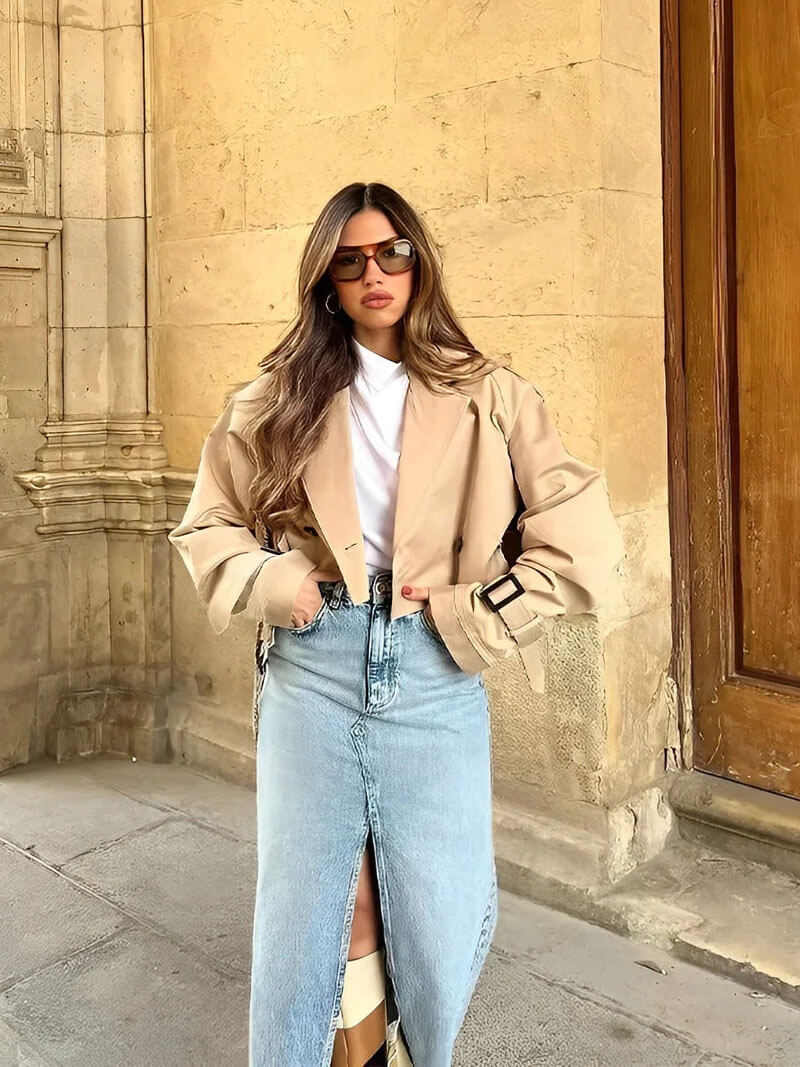 Blair korte trenchcoat