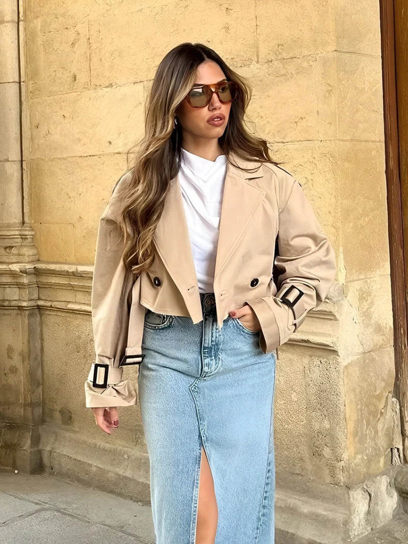 Blair korte trenchcoat