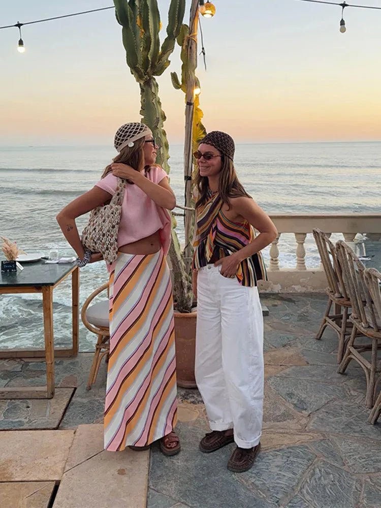 Briana gestreepte haltertop
