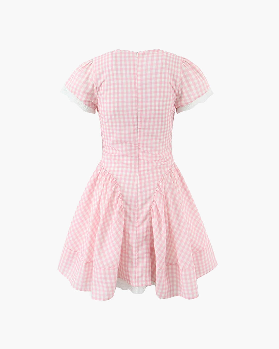 Brittany geruite mini-jurk met ruches