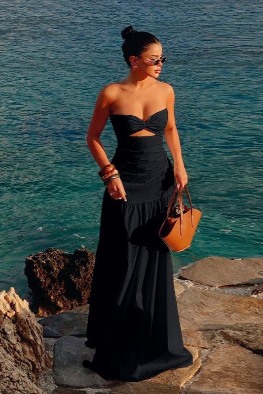 Camia strapless maxi-jurk met uitsparingen