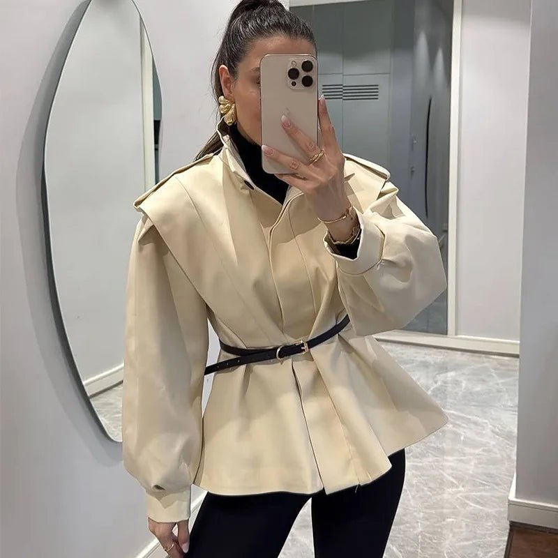 Camille korte trenchcoat met ceintuur
