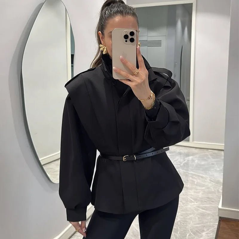 Camille korte trenchcoat met ceintuur