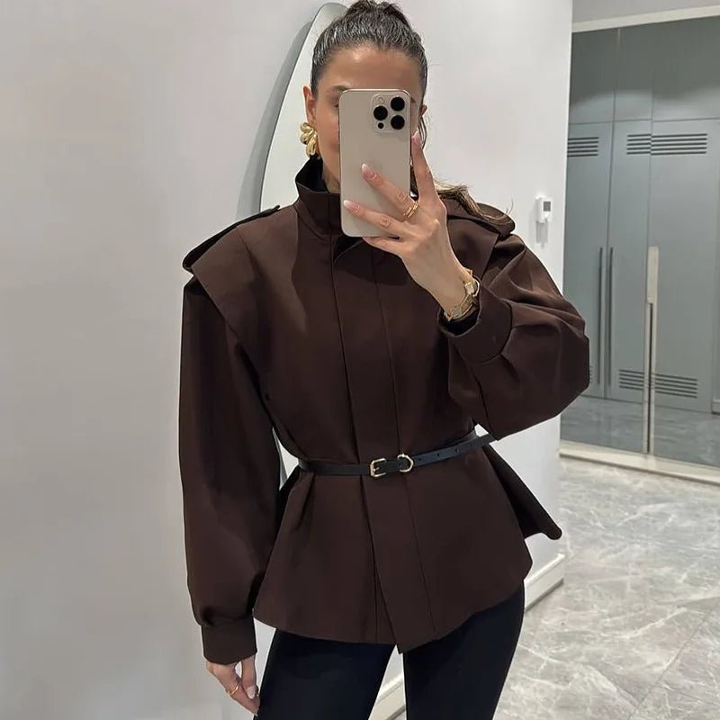 Camille korte trenchcoat met ceintuur