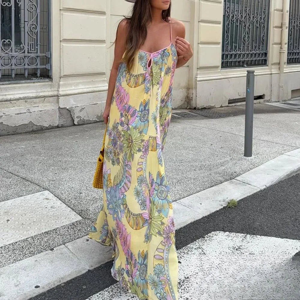 Camille cami-jurk van chiffon met bloemenprint