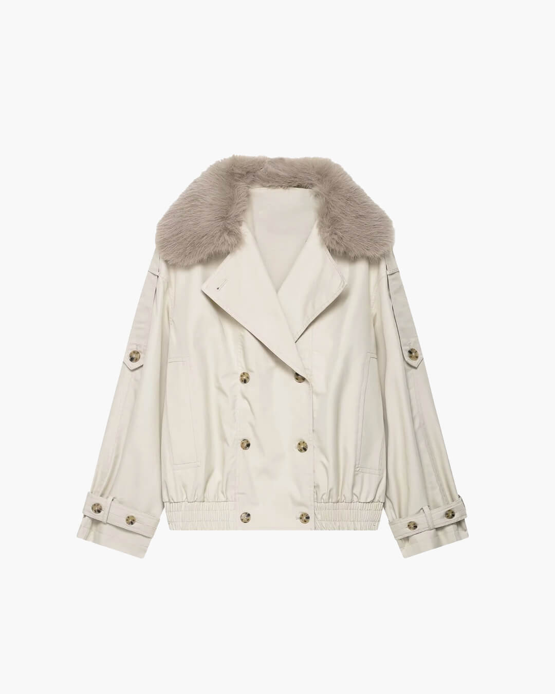 Camille trenchcoat met imitatiebont