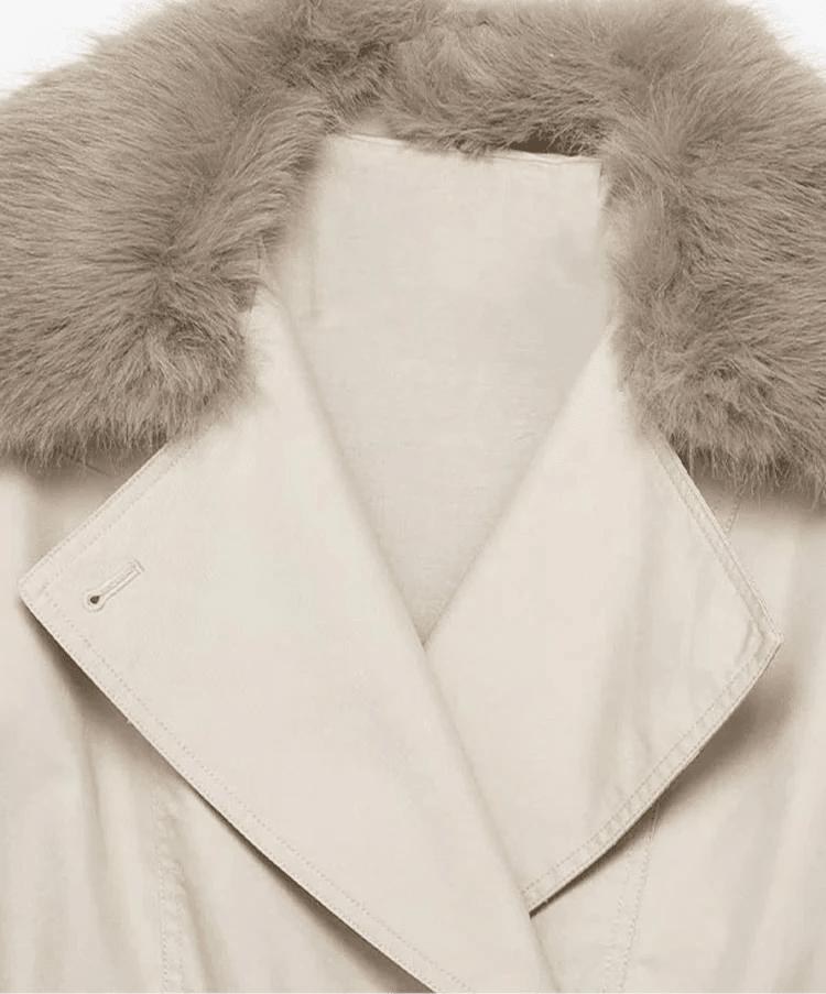Camille trenchcoat met imitatiebont