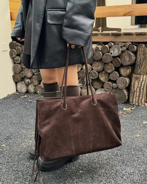 Carly shopper van suède met gemêleerd effect