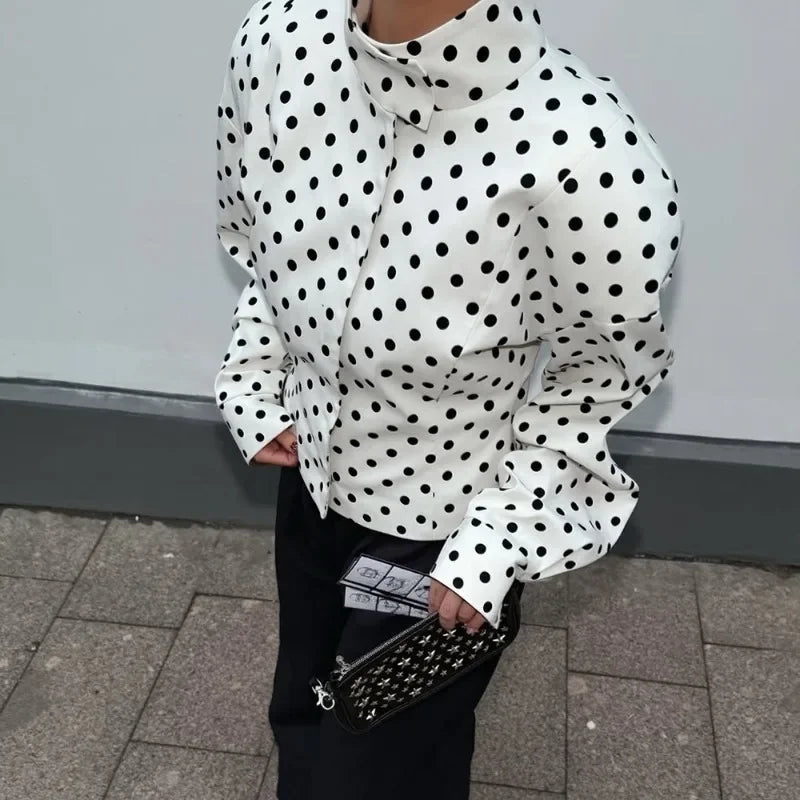 Caryl jasje met opstaande kraag en stippen