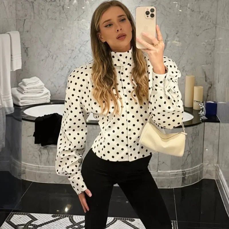 Caryl jasje met opstaande kraag en stippen