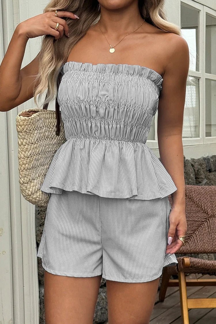 Cate bijpassende set met top met ruches en short