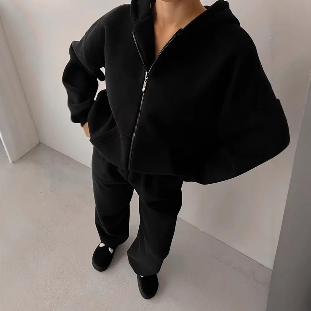 Cecilia oversized hoodie- en joggingbroekset uit 2 delen