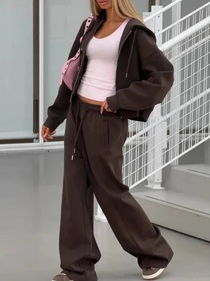 Cecilia oversized hoodie- en joggingbroekset uit 2 delen