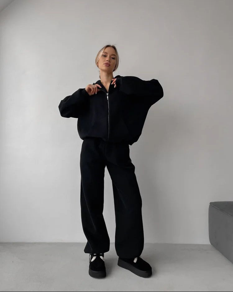 Cecilia oversized hoodie- en joggingbroekset uit 2 delen