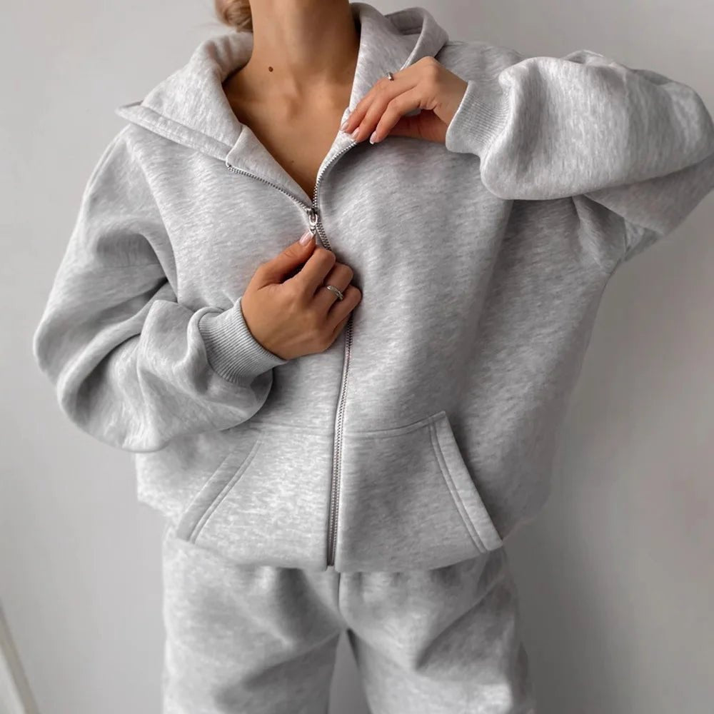 Cecilia oversized hoodie- en joggingbroekset uit 2 delen