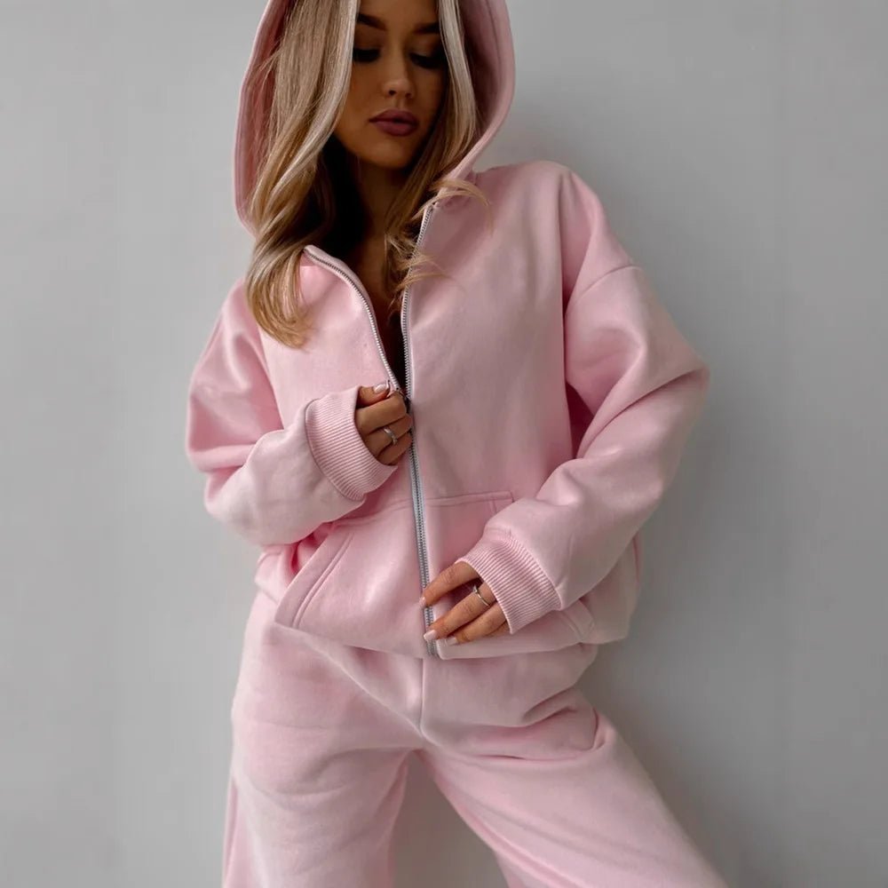 Cecilia oversized hoodie- en joggingbroekset uit 2 delen