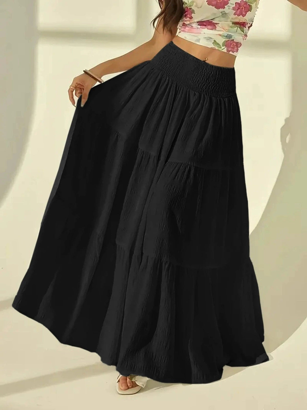 Celeste gelaagde maxi-rok
