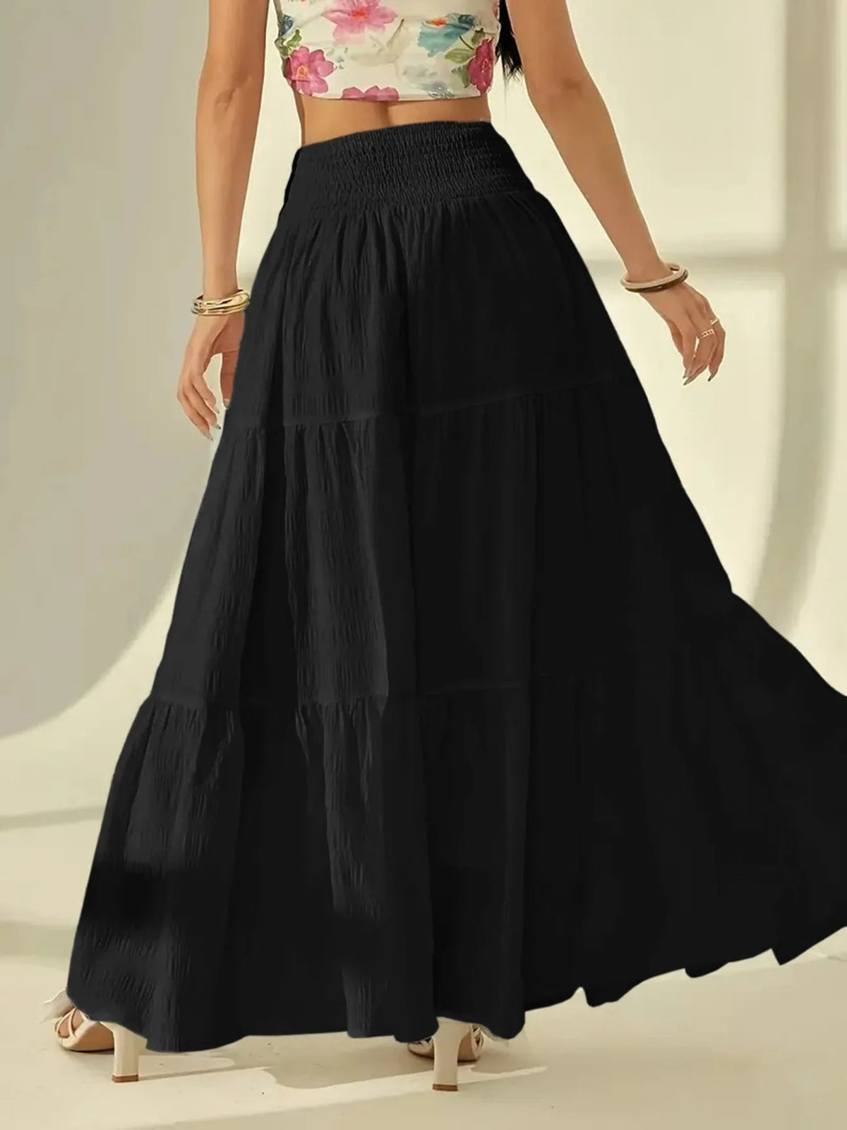 Celeste gelaagde maxi-rok