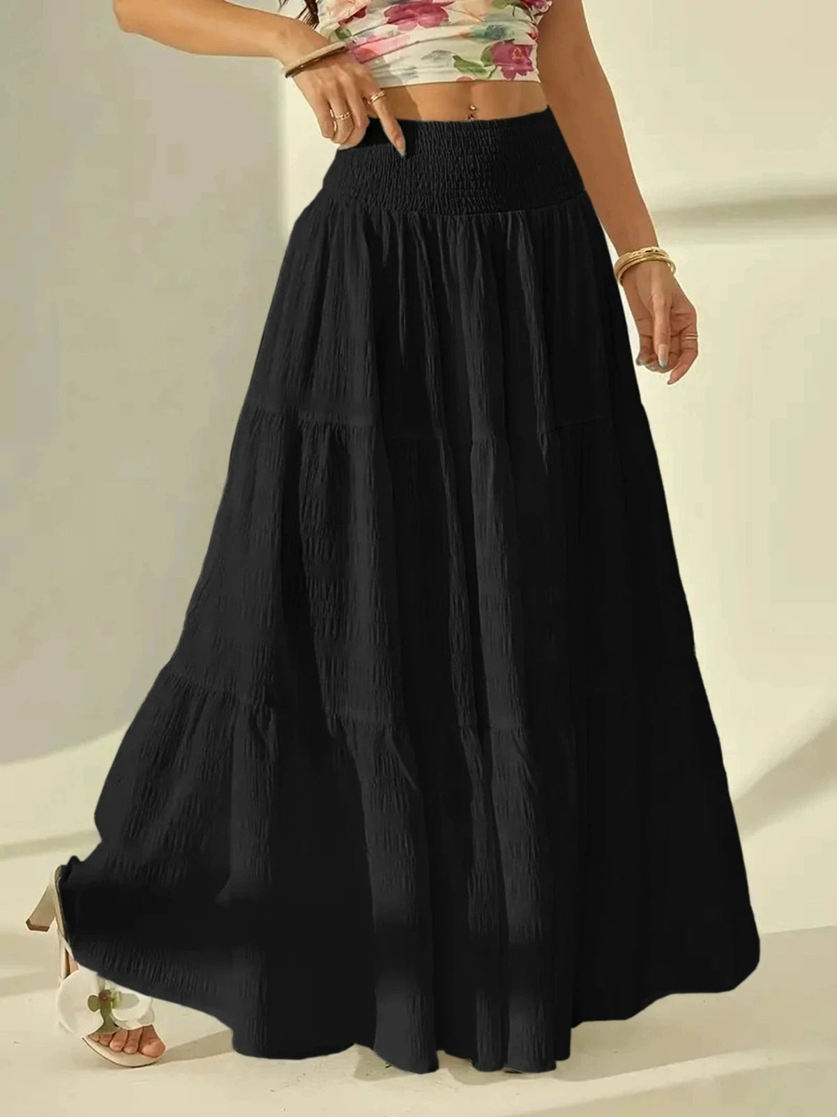 Celeste gelaagde maxi-rok