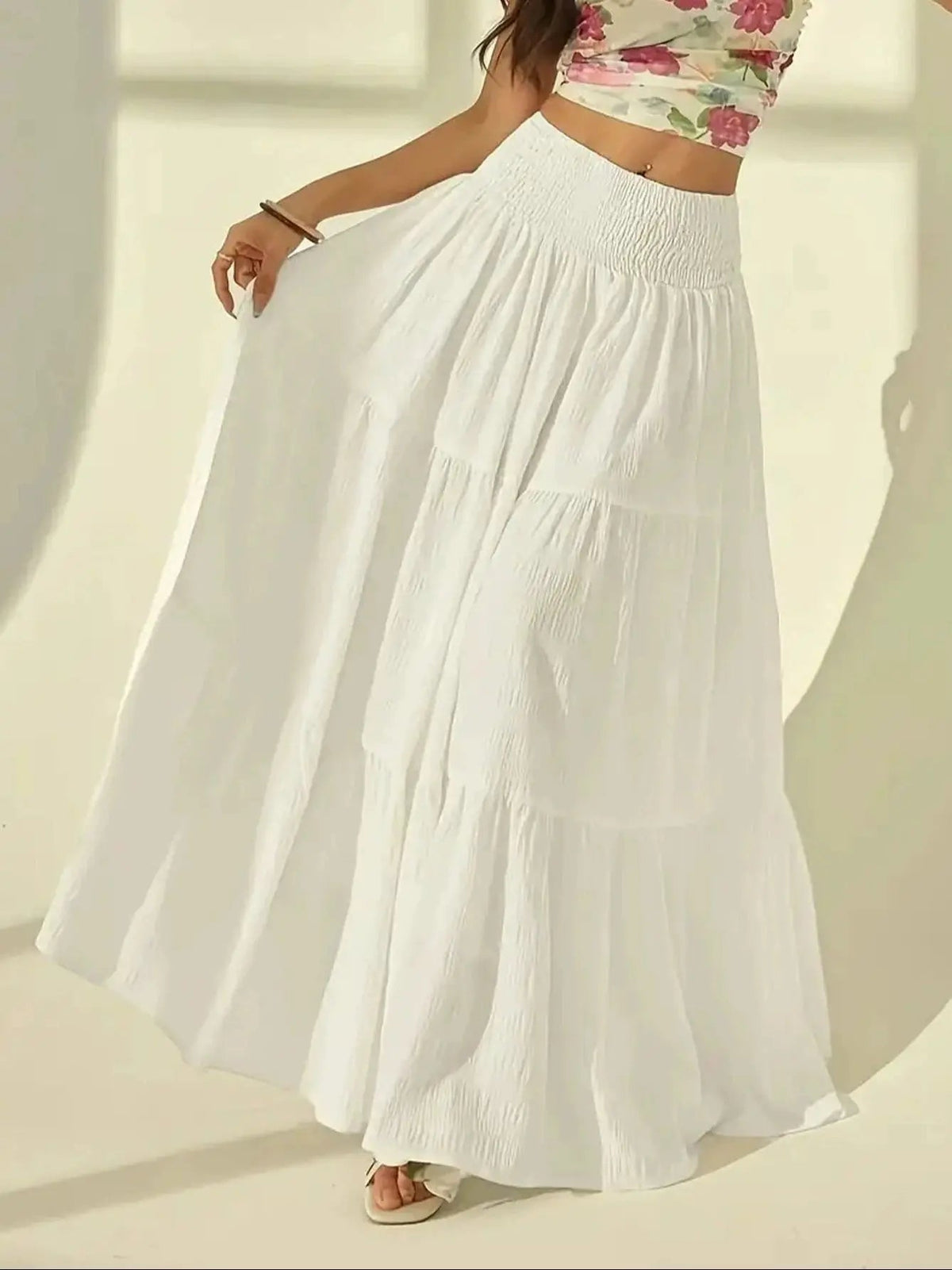 Celeste gelaagde maxi-rok