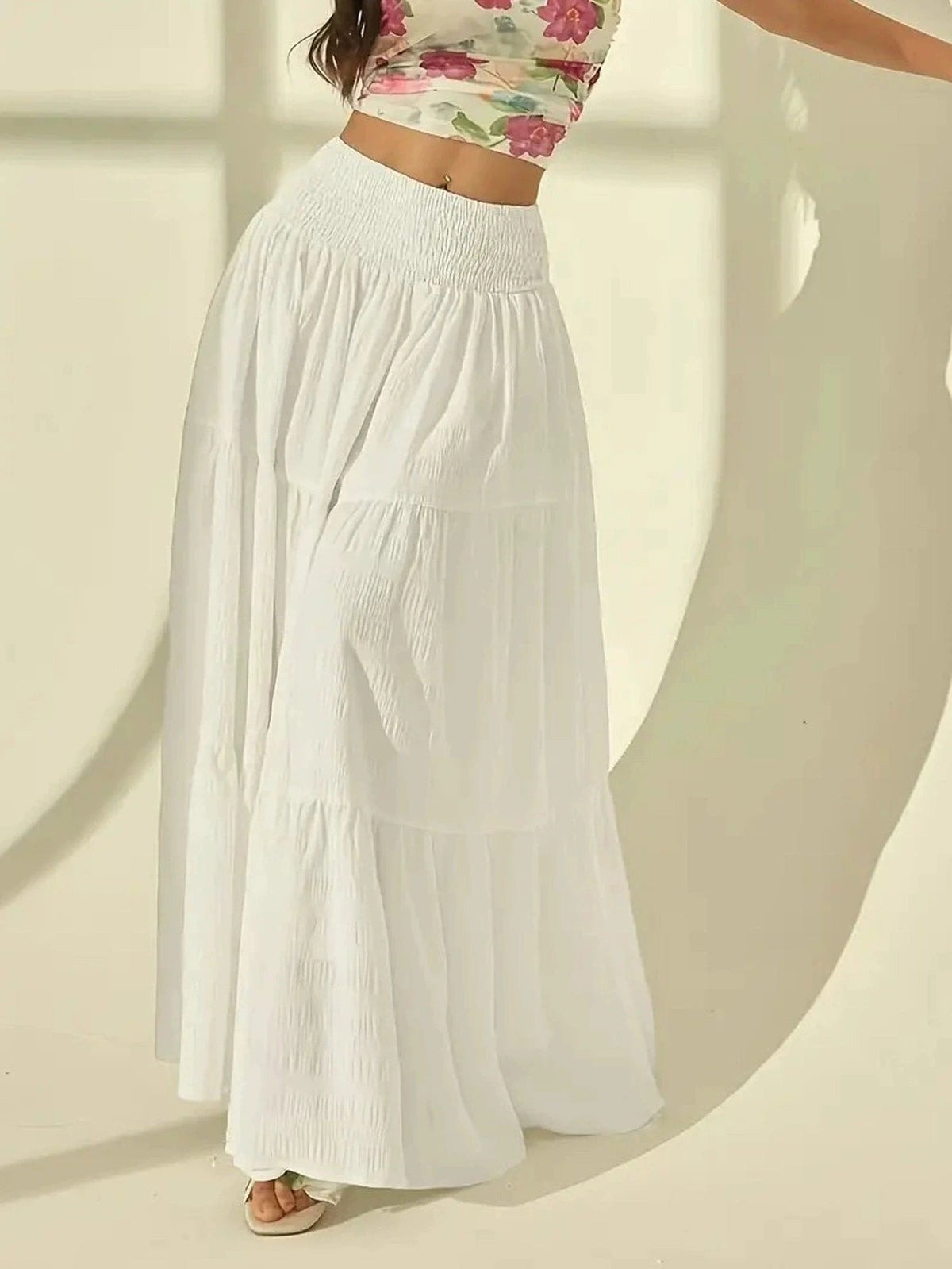 Celeste gelaagde maxi-rok
